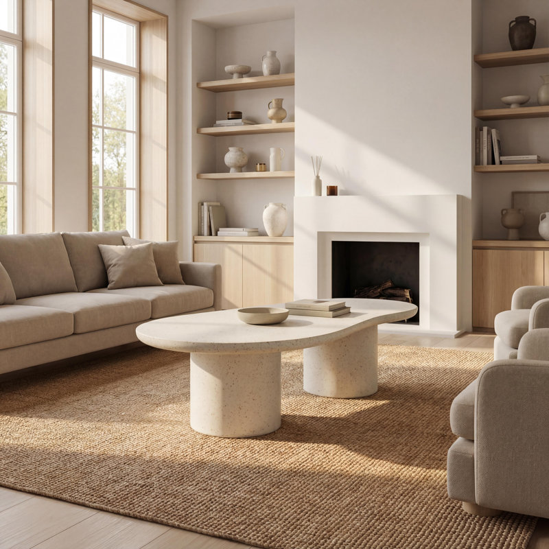 Vogel Coffee Table Dark Grey, Ivory Terrazzo