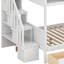 Lit superposé simple au dessus d'un lit double pour enfants-2100497740