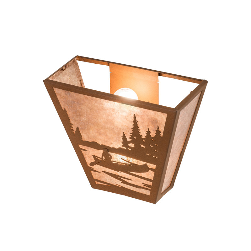 Rustic Lodge 2 - Light Flush Mounted Sconce, 11" H x 5" W x 7" D, Brown
