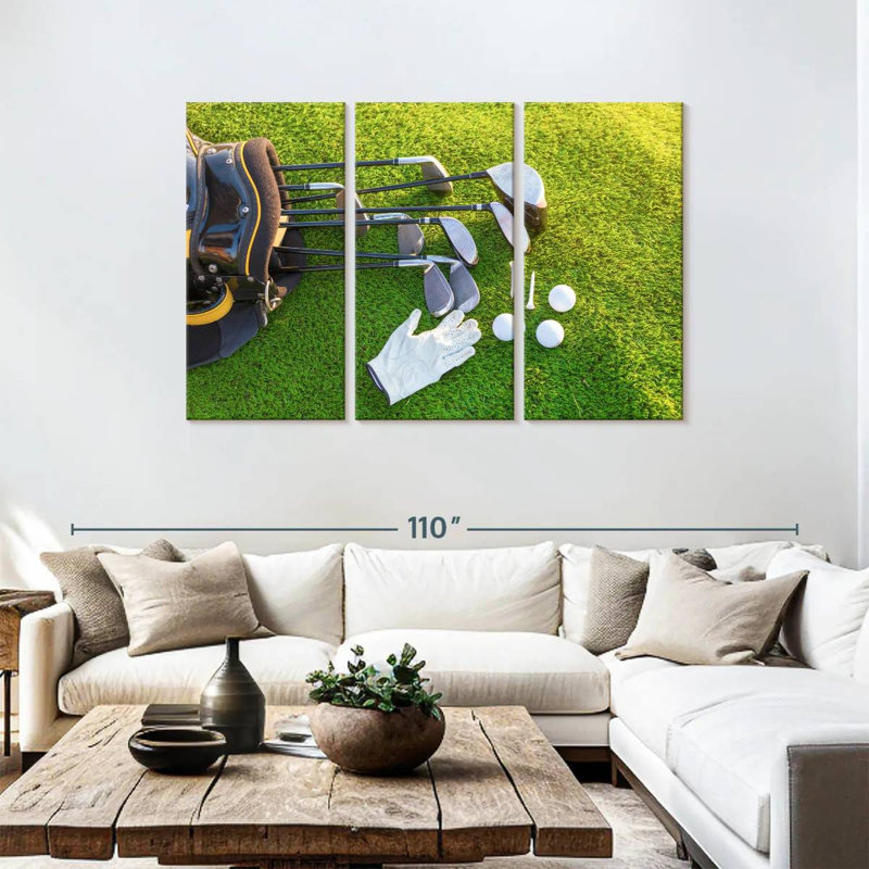 Équipement de golf Sireci sur l'herbe, H 48 po x l 74 po
