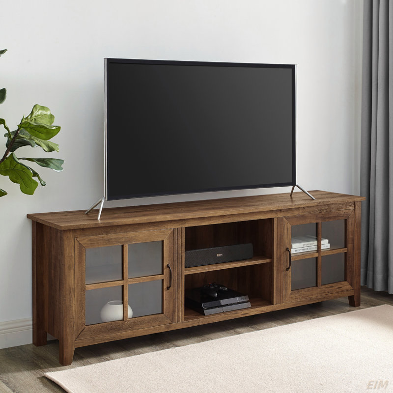Meuble télé 70 po pour 2 téléviseurs Modern Farmhouse, Chêne