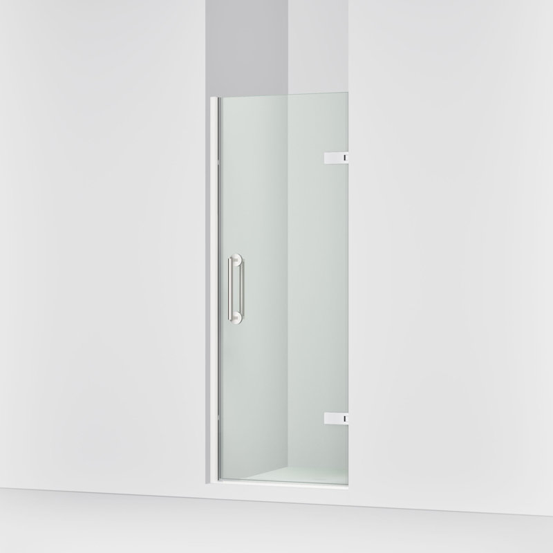 Components 27-5/8-In28-3/8-In W X 71-1/2-In Frameless Pivot Shower Door With 3/8-In Crystal Clear Glass And Back-To-Back Vertical Door Pulls