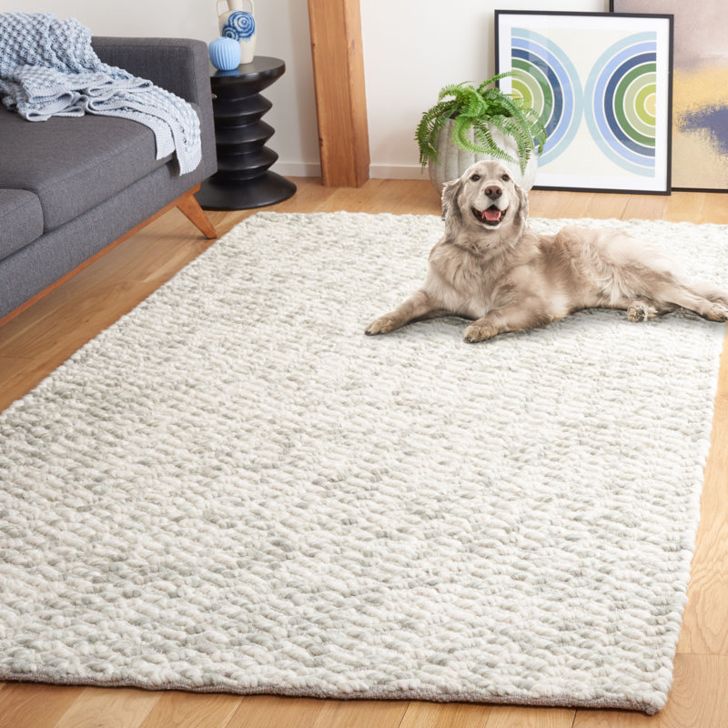Tapis en laine tissé à la main Belizaire, Rectangle de 5 pi x 8 pi