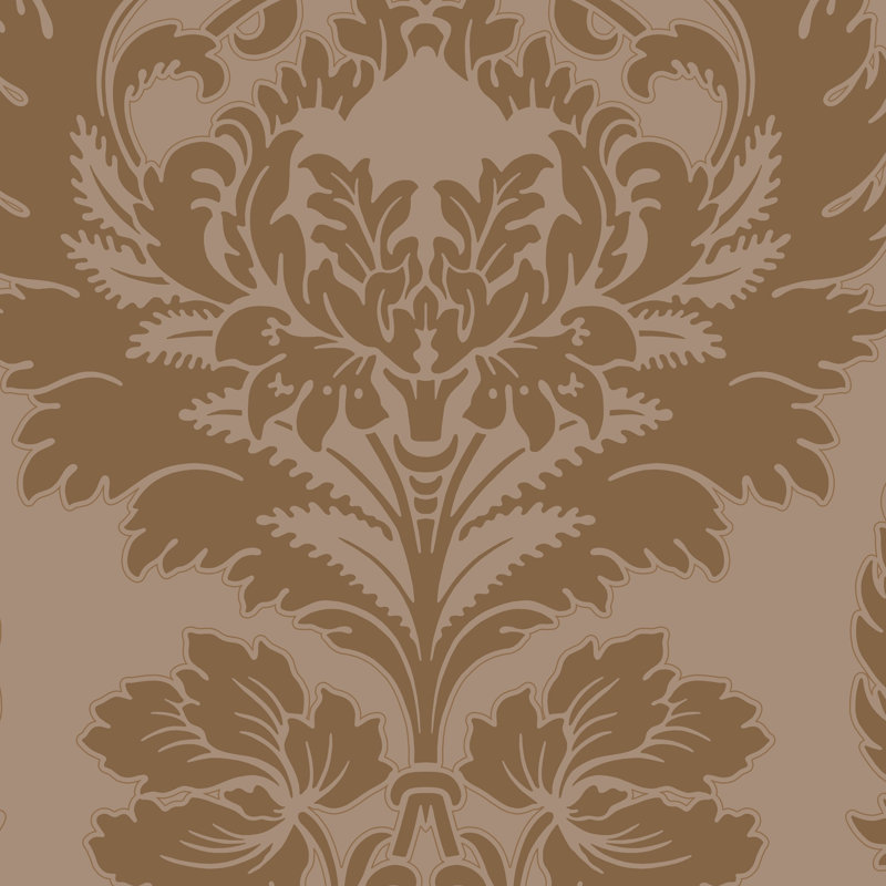 Hovingham Damask Wallpaper Roll, Toast