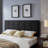 Adjustable Height King Headboard With Black Fabric And Modern Design Contemporary Waffle For In