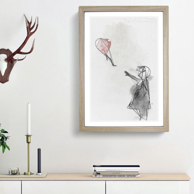 Red Balloon Girl in Abstract by Banksy - Picture Frame Graphic Art Print