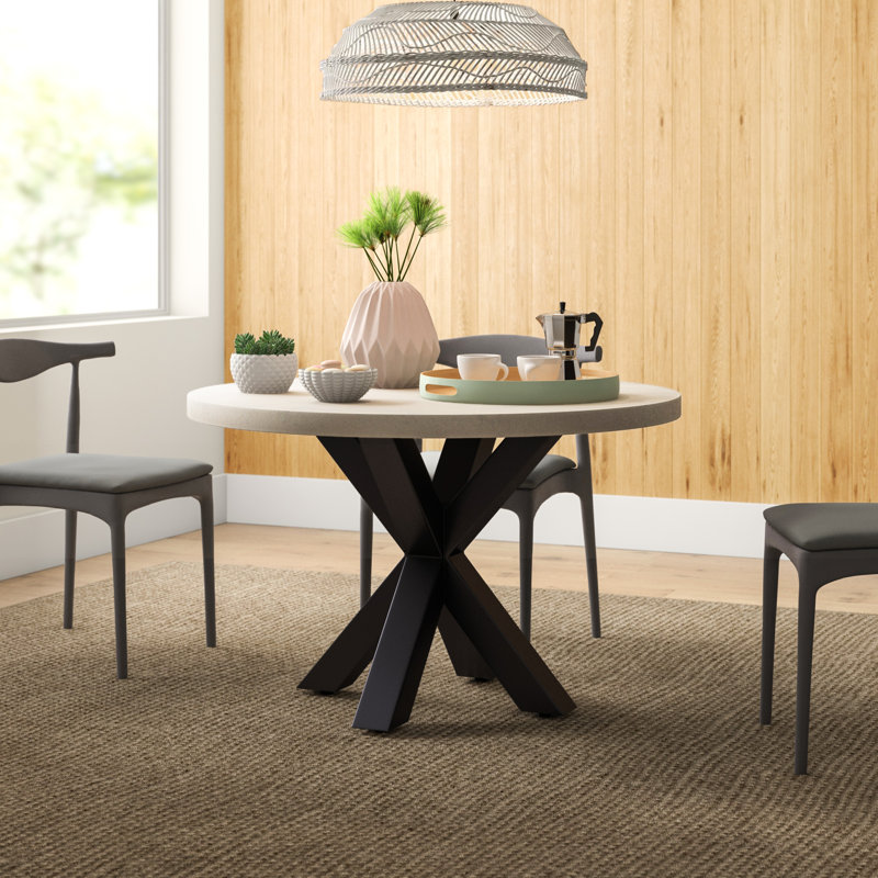 Hetton Round Metal Base Dining Table