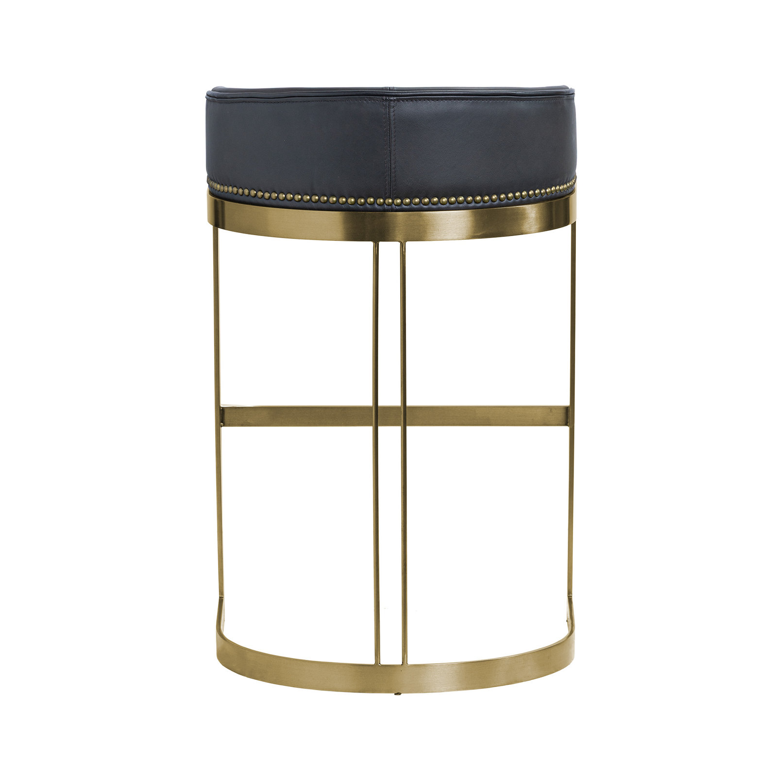 Bradley Genuine Leather Bar & Counter Stool, Counter Stool (25.75" Seat Height), Antique Slate