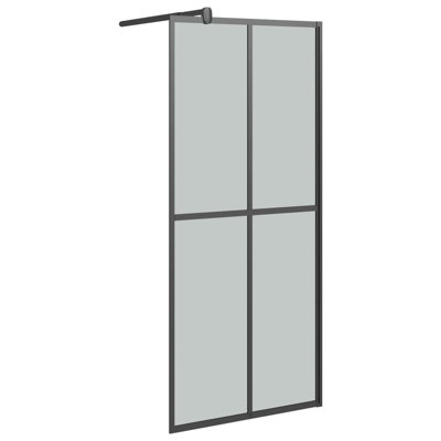 Walk In Shower Screen Dark Tempered Glass 31.5 x 76.8 in Modern Bathroom Panel