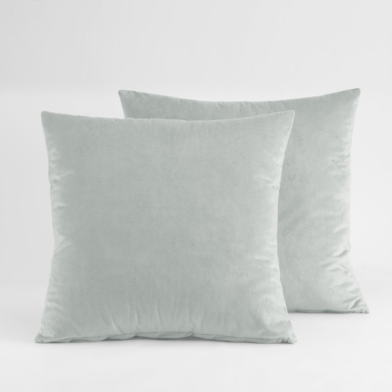 Signature Velvet Throw Pillow Covers - Decorative Pillow Covers, Reflection Gray