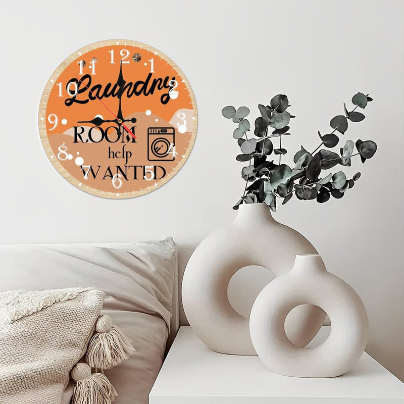 Horloge murale en bois 10 po, mouvement silencieux, à piles (piles AA non incluses), décor artistique, parfait pour les décorations