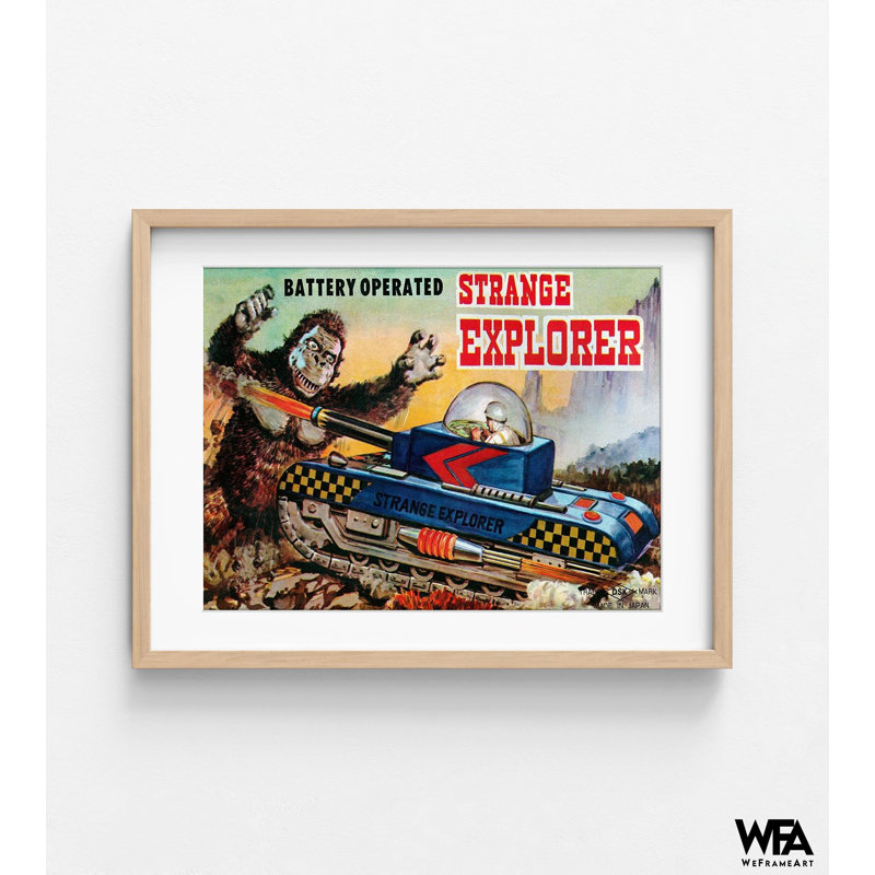 «Strange Explorer» par Retrotrans, impression rétro d'affiche de jouet Gorilla, impression d'affiche rétro pour enfants, idée de cadeau pour propriétaire de magasin de jouets