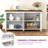 55" Wood Farmhouse Sideboard Buffet Cabinet with 4 Doors & Adjustable Shelf-400418688