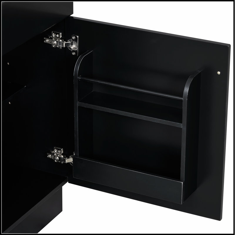 Meuble-lavabo autoportant de 20 pouces avec lavabo, tablette de porte et rangement réglable pour les salles de bain modernes