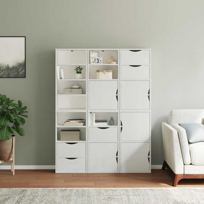 Side Cabinets 6 Pcs "ODDA" 40X24x79 Cm Solid Wood Pine