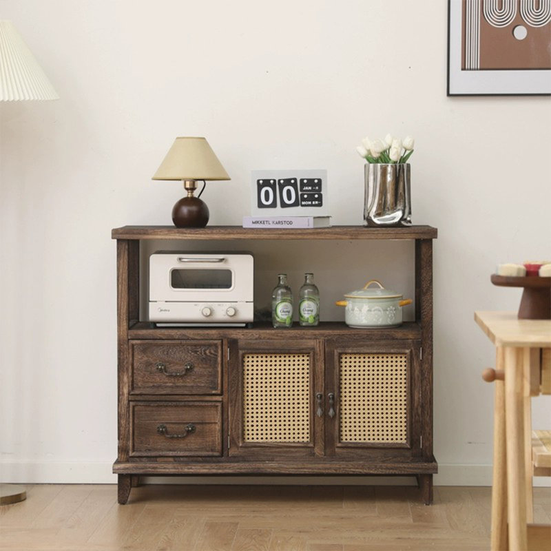 Dark-coffee Solid + Manufactured Wood Sideboard