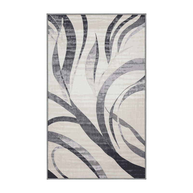 Tapis gris lavable à la machine, Rectangle 8 pi x 12 pi