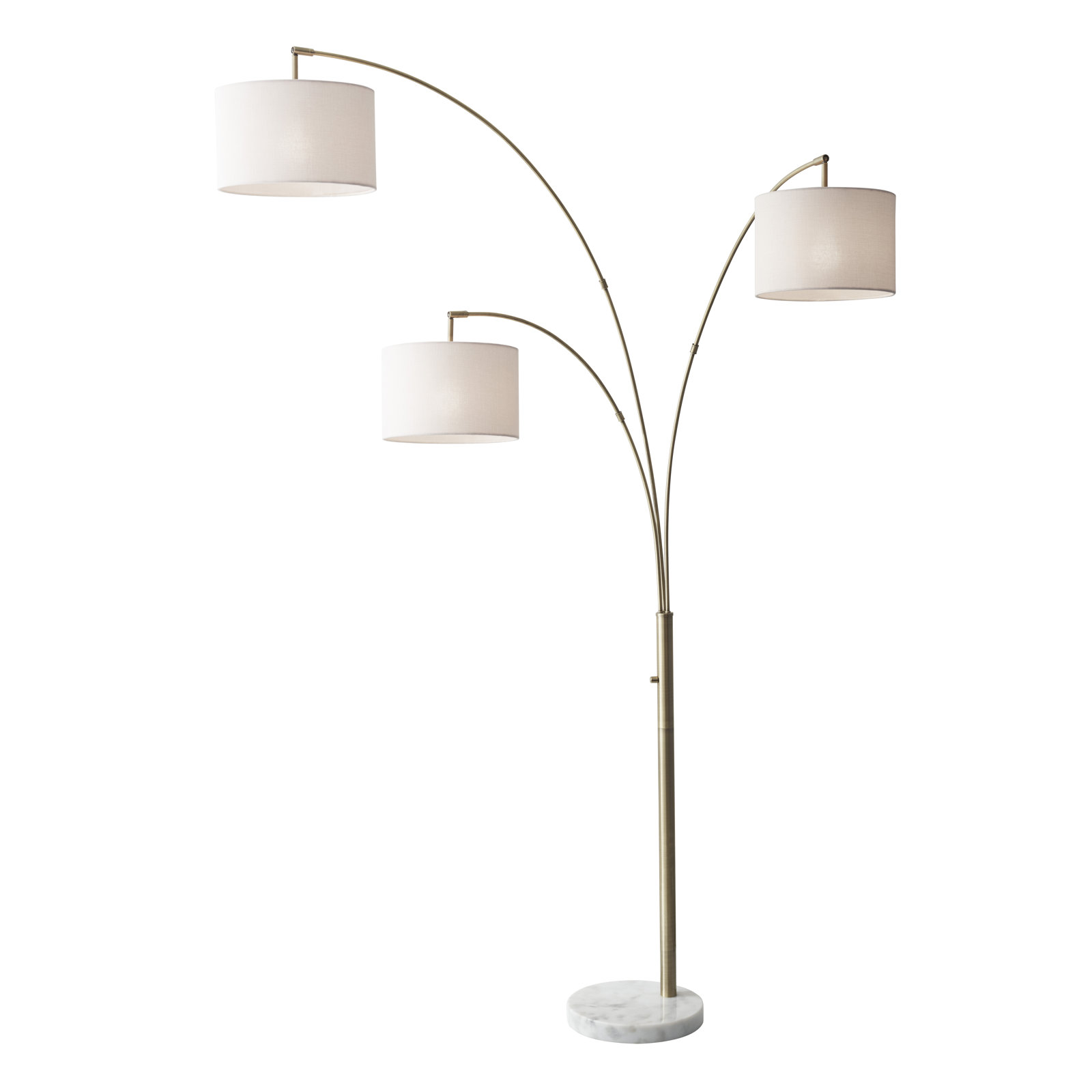 Felice 74'' Floor Lamp, Off White, Antique Brass