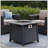 Stylish 28-Inch Iron Square Propane Fire Pit Table