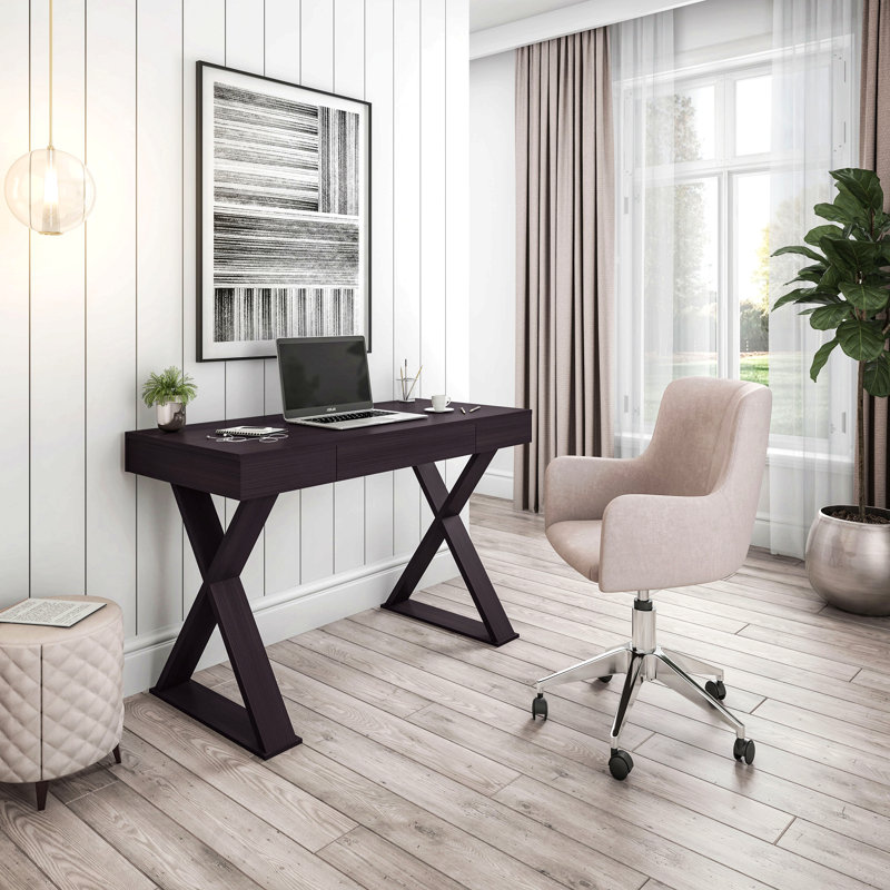 Bureau d'écriture tendance avec tiroir, espresso