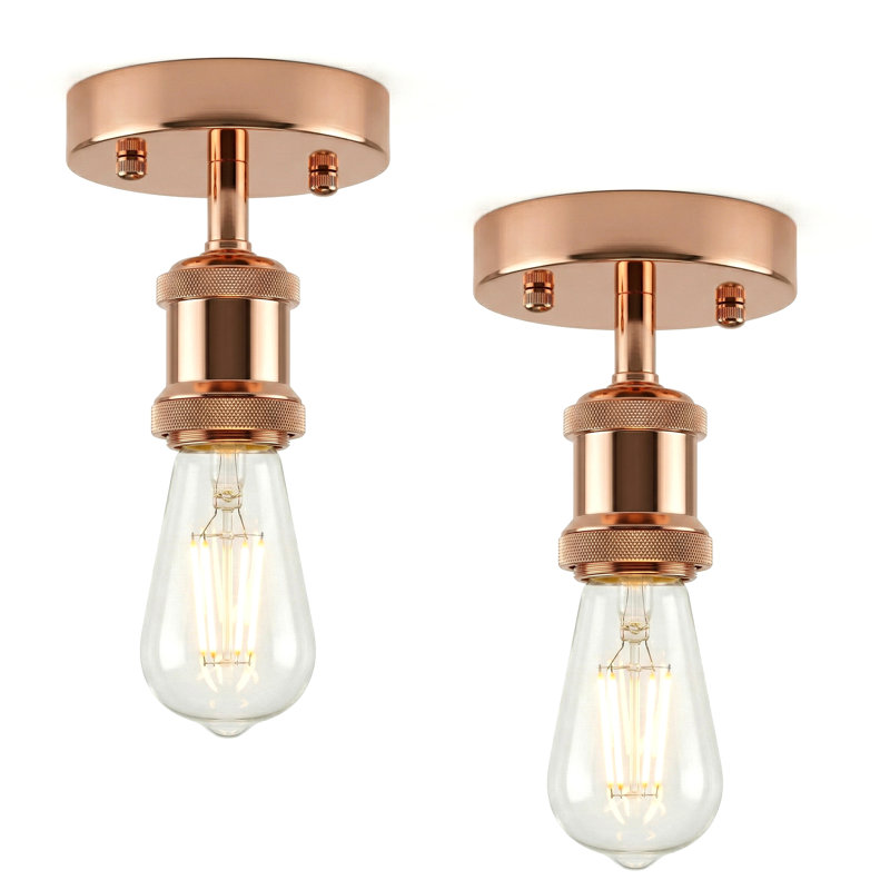 Semi Flush Mount, Rose Gold