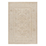Rug & Kilim’S Oushak Style Rug In Cream, White, Beige Geometric Floral Patterns