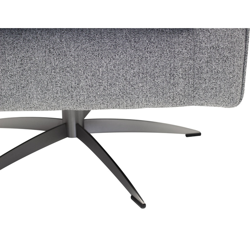 Fauteuil pivotant de 26,25 po Basilina, Mélange de polyester bois de frêne Terrace