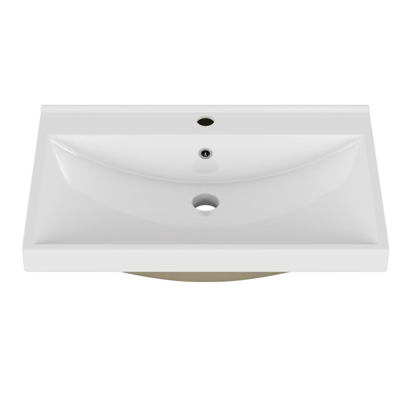 Lavabo de meuble-lavabo en céramique 24 po à cuve épaisse sans robinet ni drain