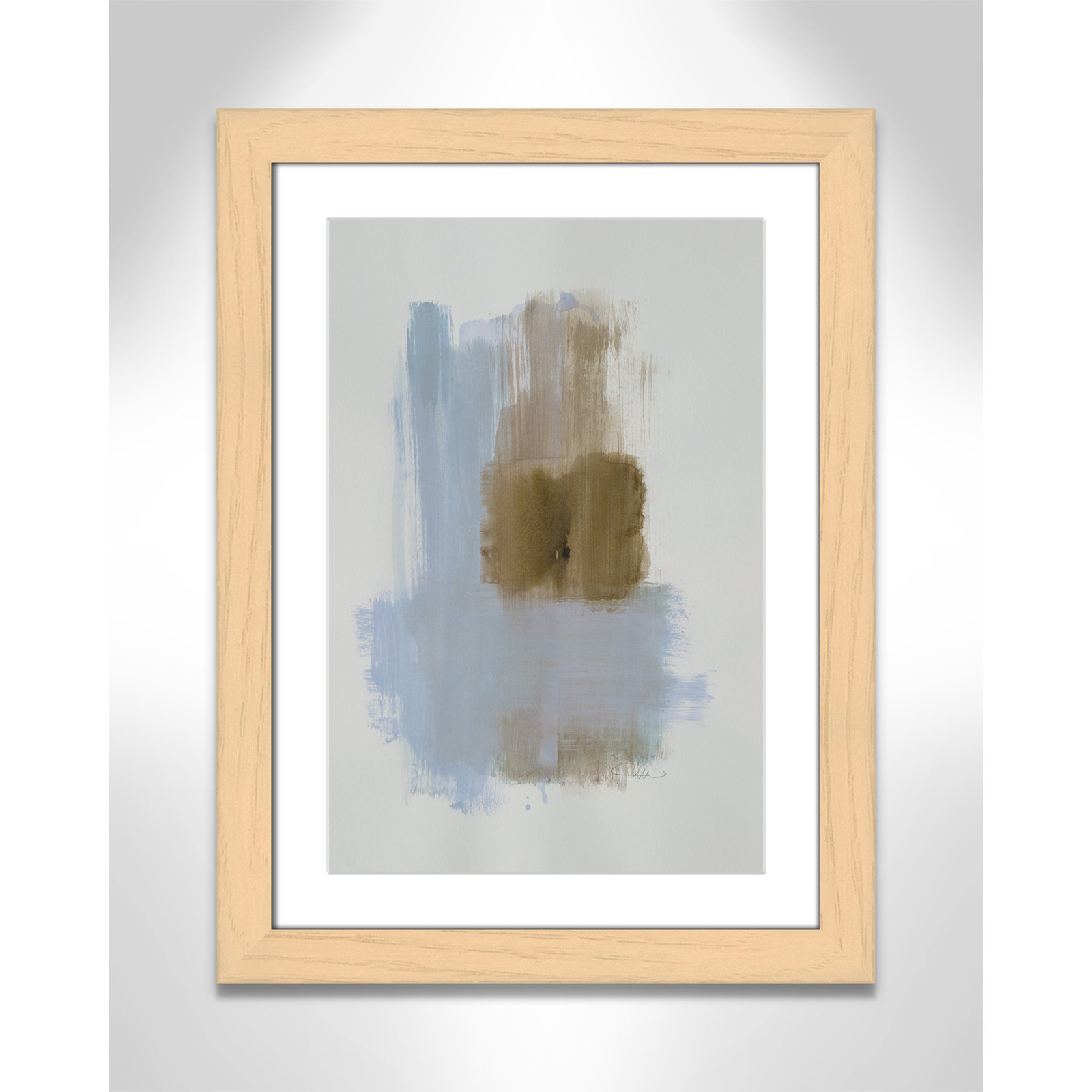 Esmeray "Powder Room Wash IV" Print, 24.5" H x 18.5" W x 1.25" D, Natural Cube Frame Matted