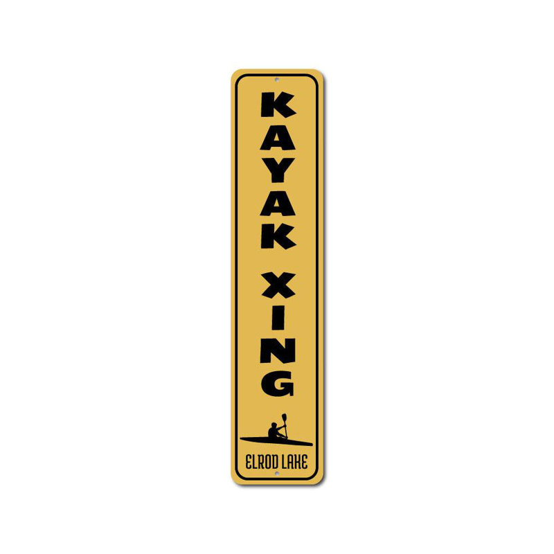 Enseigne verticale en aluminium Kayak Crossing, H 4 po x l 18 po x P 0,04 po