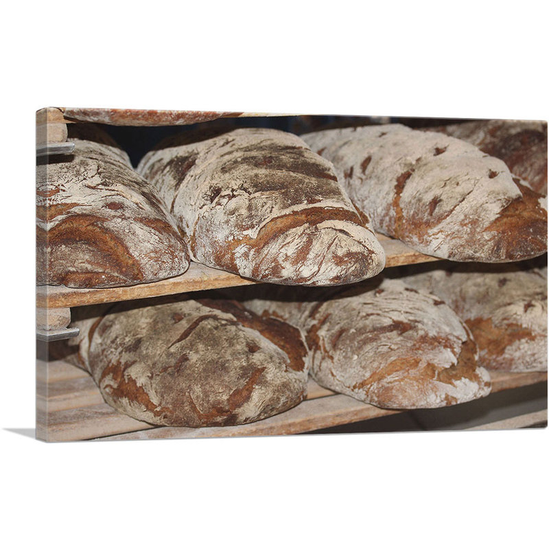 Bread Bakery Decor - reproduction de photo sur toile tendue, H 26 po x l 40 po x P 0,75 po