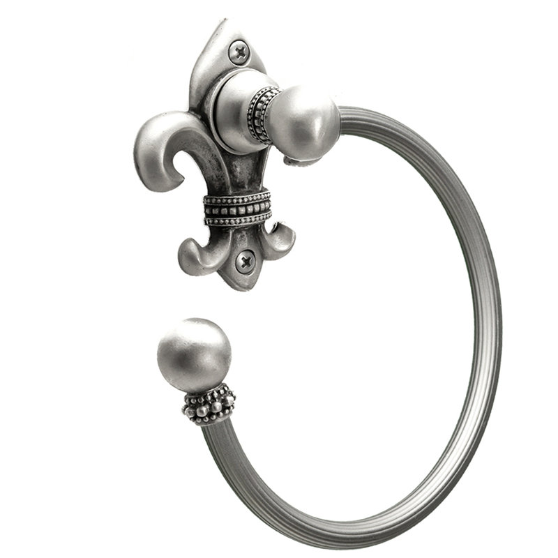 Charlemagne swing towel reeded ring leftin Gilded Mercury, Satin