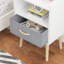 Table de chevet avec tiroir pliable en tissu, table de bout à 2 niveaux, table d'appoint avec rangement-1080092172