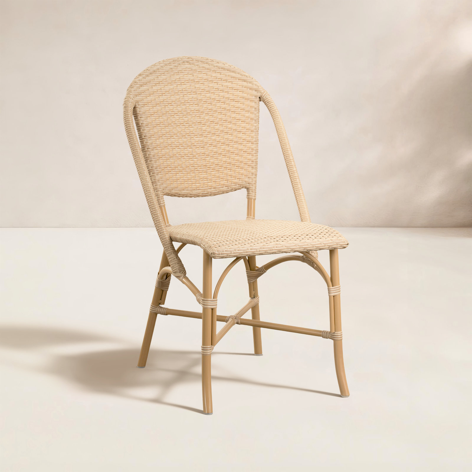 Sofie Stackable Patio Side Chair, Natural