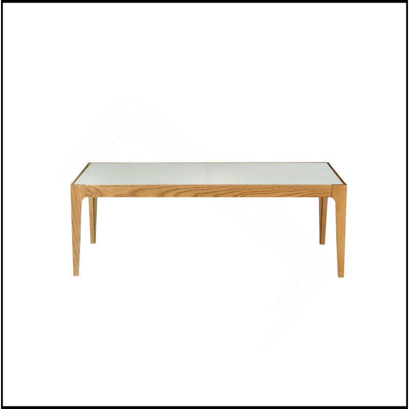 Table basse avec plateau en verre givré