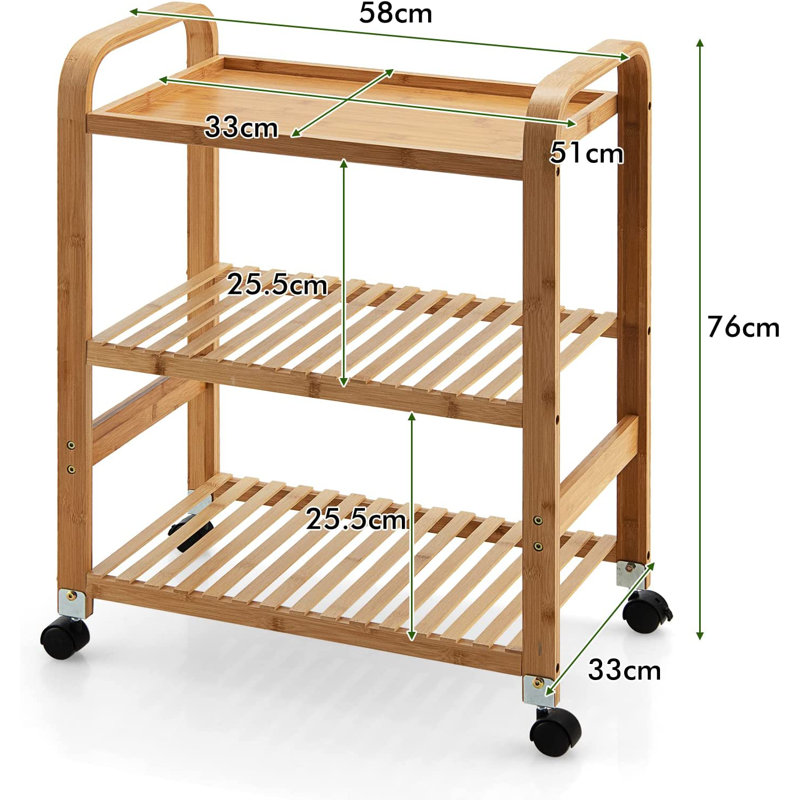 Solid Wood Kitchen Trolley