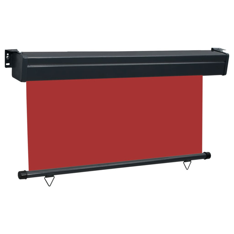 Dakota Fields 140cm W x 0cm D Fabric Black Cover Motorised Retractable Side Awning, Red