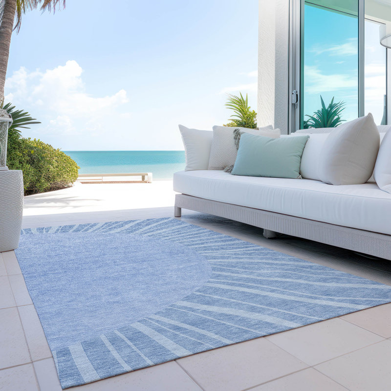 Washable Abstract Indoor / Outdoor Rug, Rectangle 5' x 7'6"