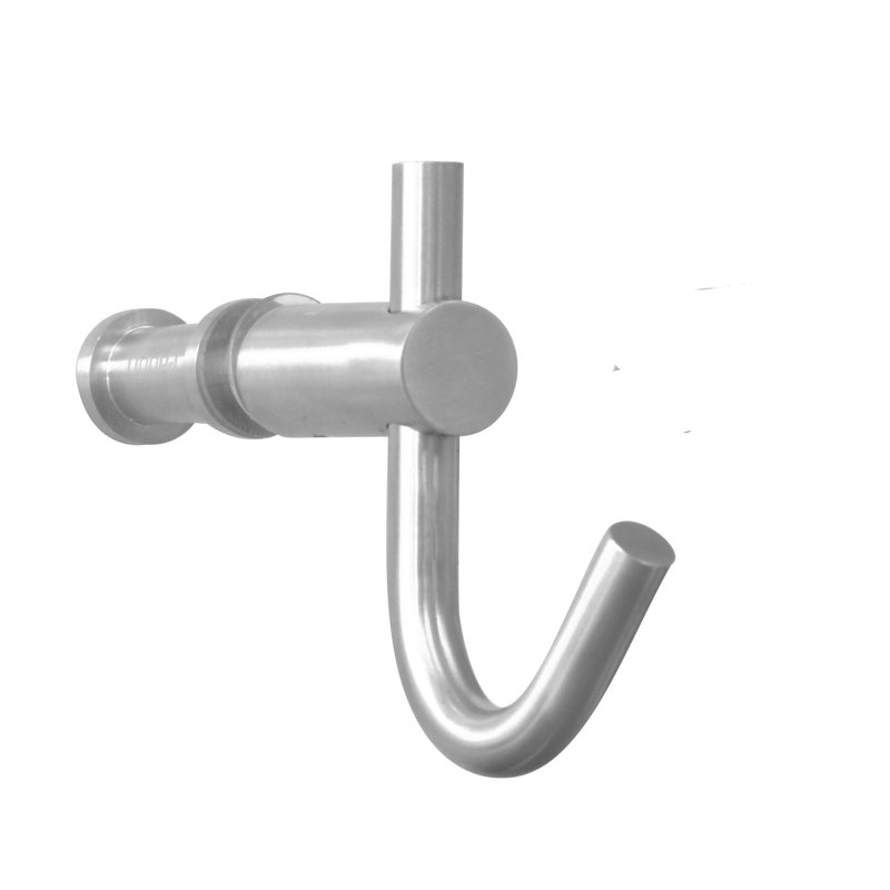 Glass Mounted Towel Hook, Satin Stainless Steel
