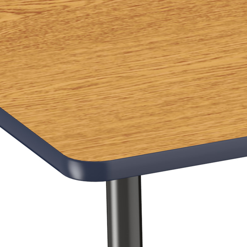 Table d'activité à hauteur ajustable en forme de trapèze, Érable / érable / noir, Chunky, 30" x 60"