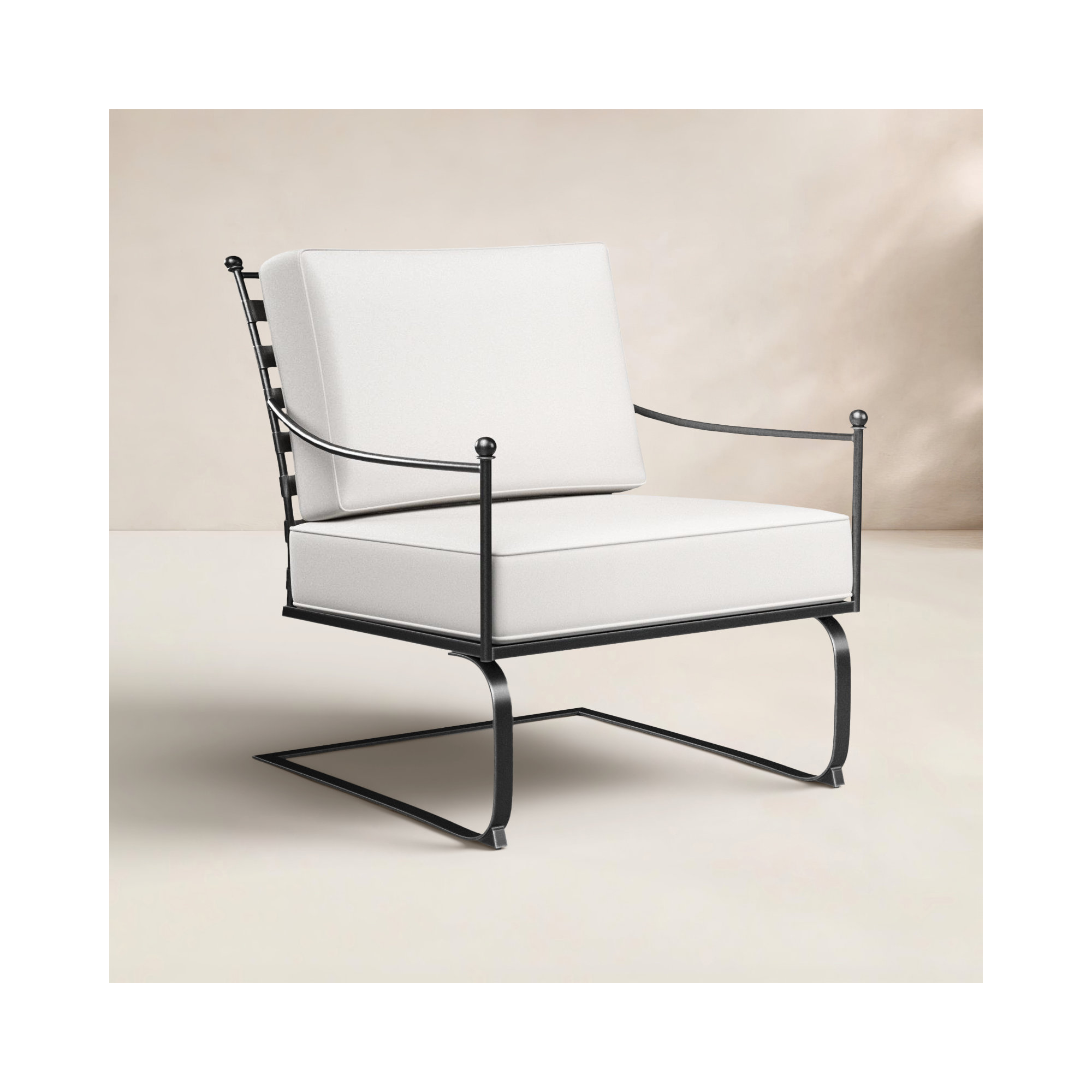 Lucier Patio Chair with SunbCushions, Canvas Flax Sunbrella® Canvas