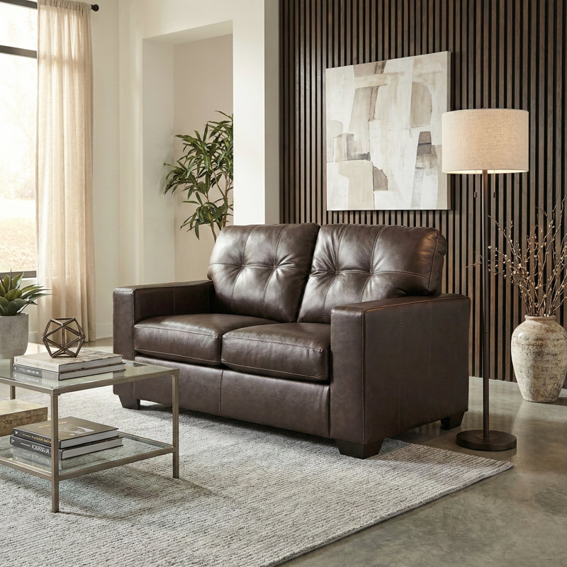 Causeuse en cuir Roundhill Furniture Holmes, Brun