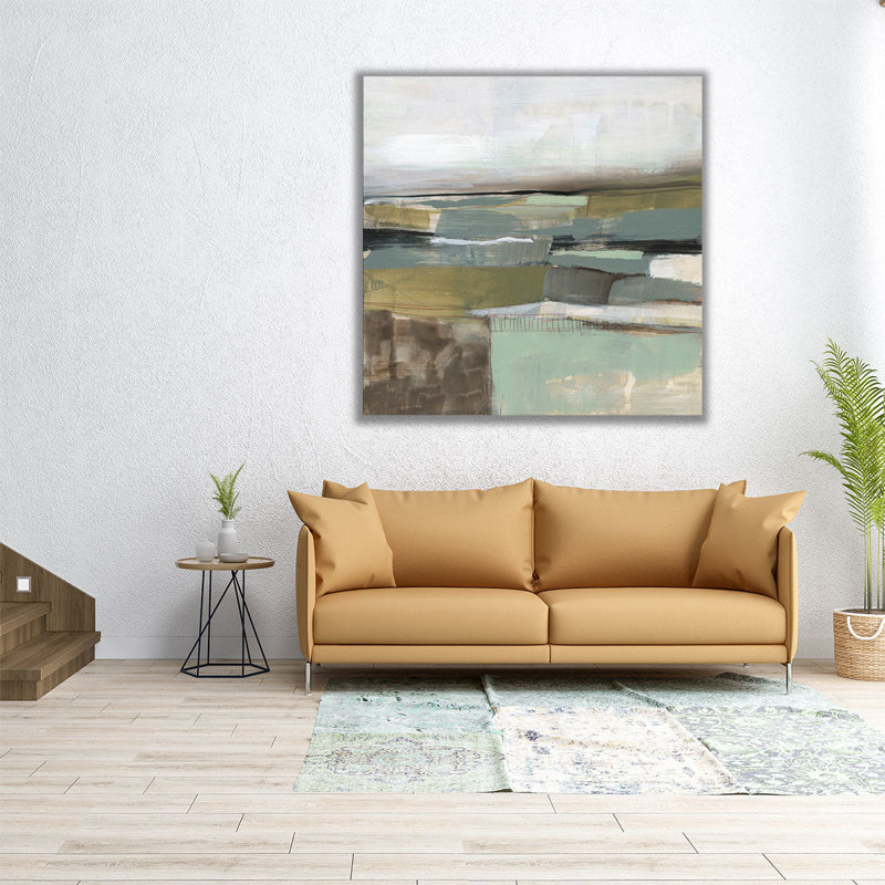 «Neutral Horizon Grid I», reproduction d'art sur toile, H 12 po x l 12 po