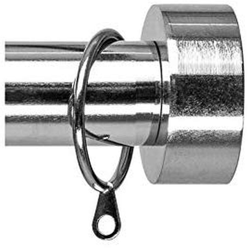 Isabella Adjustable 2.8cm Single Curtain Pole, 5cm H x 120cm W x 5cm D, Chrome