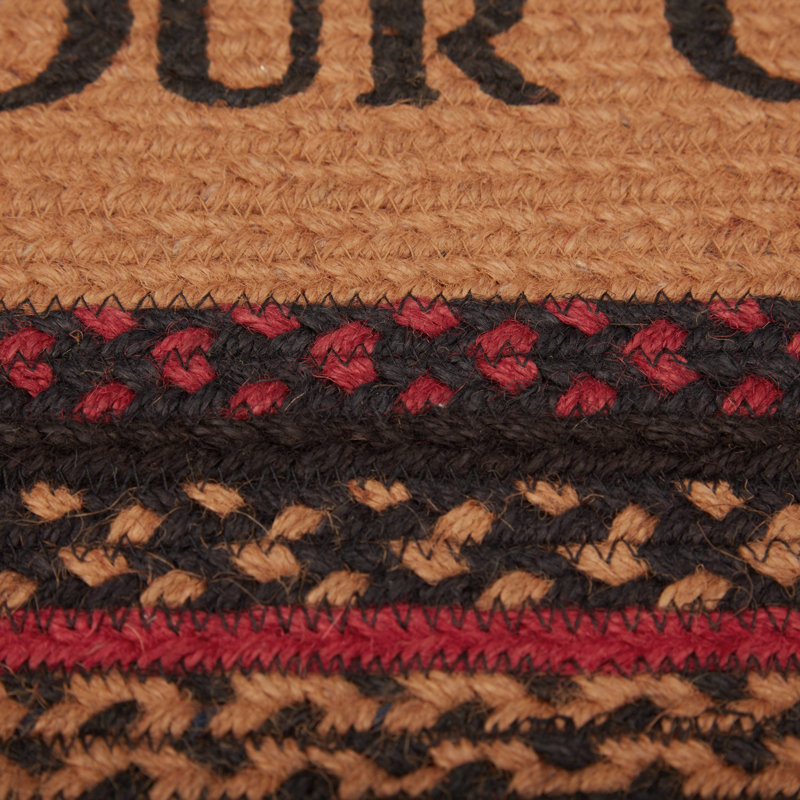 Tapis rouge / noir / brun Halleck, Ovale 1 pi 8 po x 2 pi 6 po