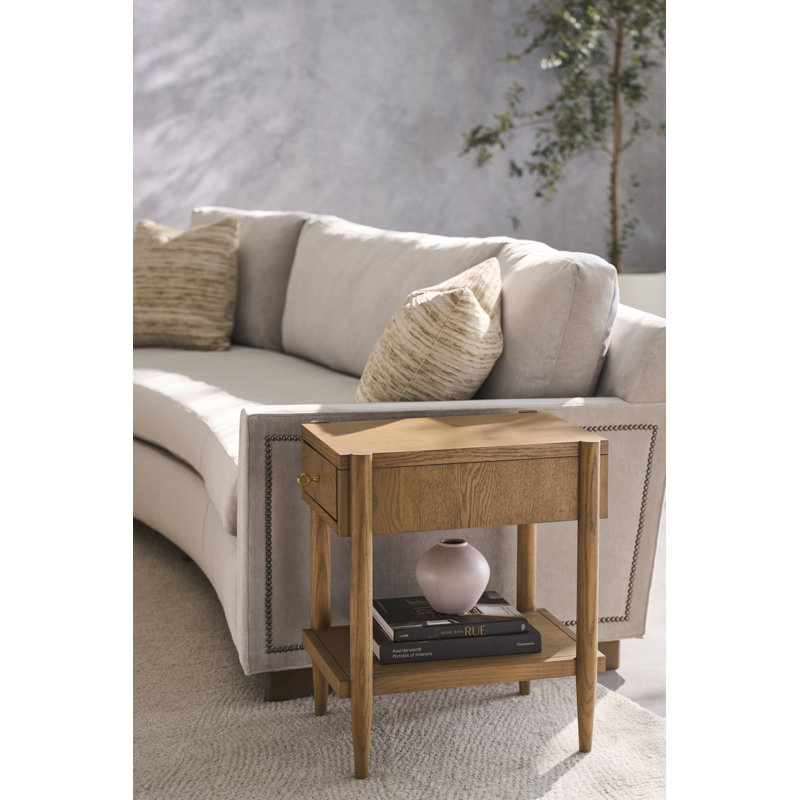 One Drawer Rectangle Drink Table, Sunlit Oak