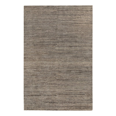 Charcoal Textured Silk Wool Blend Rug