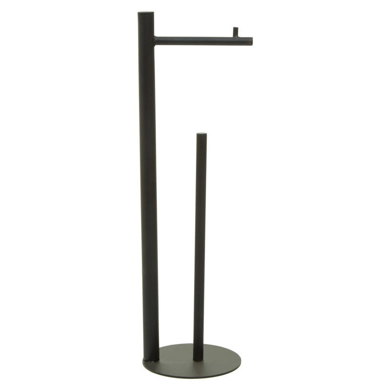 Caullin Free Standing Toilet Paper Holder, Black