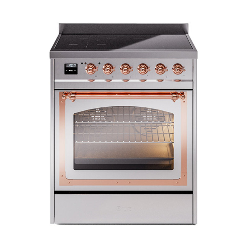 ILVE Nostalgie II Noblesse 30 in Induction Range, Stainless Steel/Copper