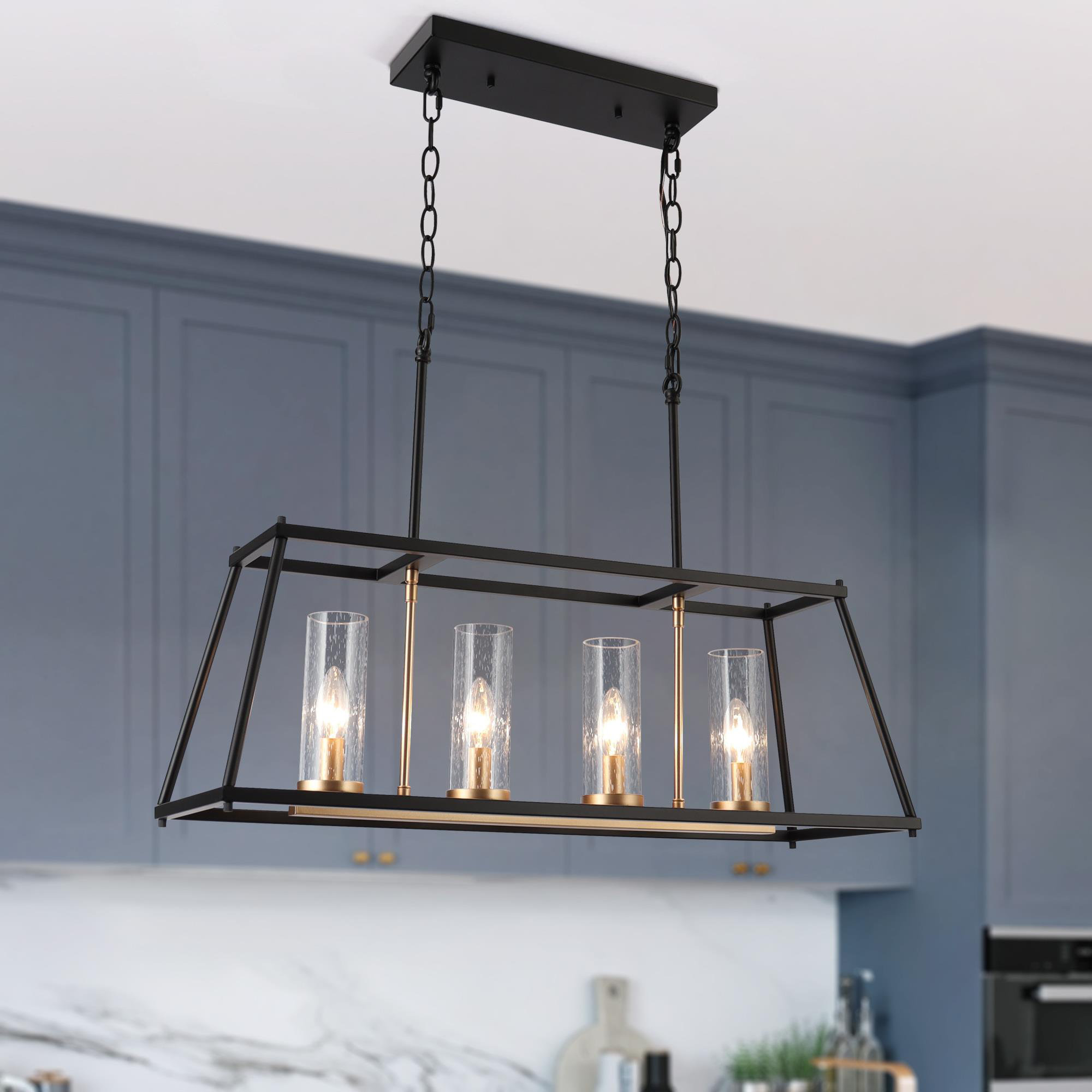 Lampe suspendue en fer de style moderne pour salon restaurant cuisine 4  lumières